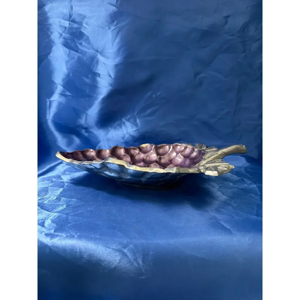 Grape Shape Platter Purple Enamel on Aluminum by Julie Knight